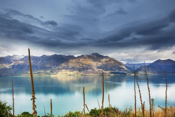 Paysages Naturels Étonnants Nouvelle Zélande Lac Des Montagnes — Photo