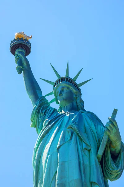 Das Freiheitsdenkmal Auf Der Freiheitsinsel Manhattan New York Usa — Stockfoto