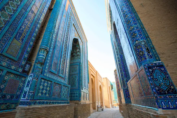 Shah Zinda Νεκρόπολη Στη Σαμαρκάνδη Ουζμπεκιστάν Διάσημος Χώρος Αρχιτεκτονικής — Φωτογραφία Αρχείου
