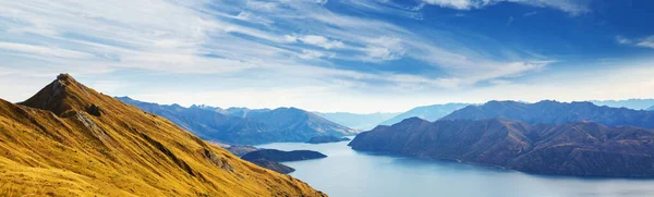 Pěší Turistika Roys Peak Nový Zéland Lake Wanaka — Stock fotografie