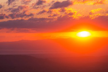 Sunset scene on sea beach