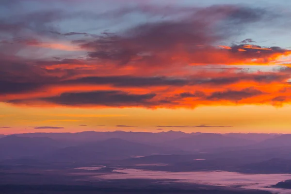 Coucher Soleil Panoramique Dans Les Montagnes Saison Automne — Photo