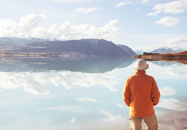 Erstaunliche Naturlandschaften Neuseeland Bergsee — Stockfoto