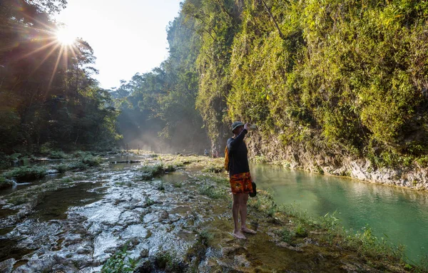 Όμορφες Φυσικές Πισίνες Semuc Champey Lanquin Γουατεμάλα Κεντρική Αμερική — Φωτογραφία Αρχείου