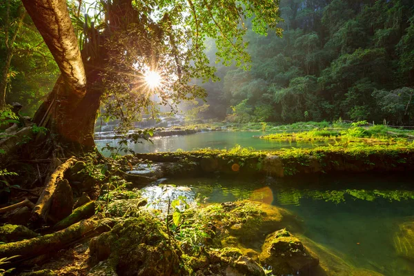 Mooie Natuurlijke Zwembaden Semuc Champey Lanquin Guatemala Midden Amerika — Stockfoto