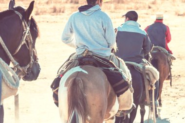 Patagonya dağlarında Gauchos, Arjantin