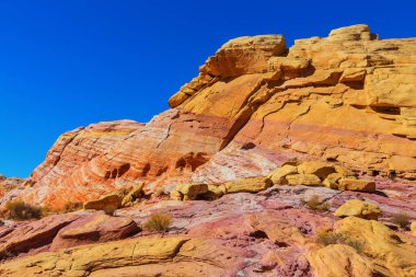 Fire State Park Vadisi, Nevada, ABD. Alışılmadık doğal manzaralar.