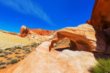 Fire State Park Vadisi, Nevada, ABD. Alışılmadık doğal manzaralar.