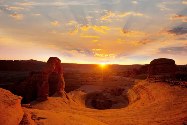 Delicato Arco Nel Parco Nazionale Degli Archi Utah — Foto Stock