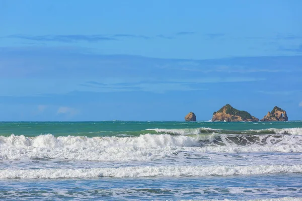 Ocean Beach Yeni Zelanda Güzel Manzaralar Var Lham Verici Doğal — Stok fotoğraf