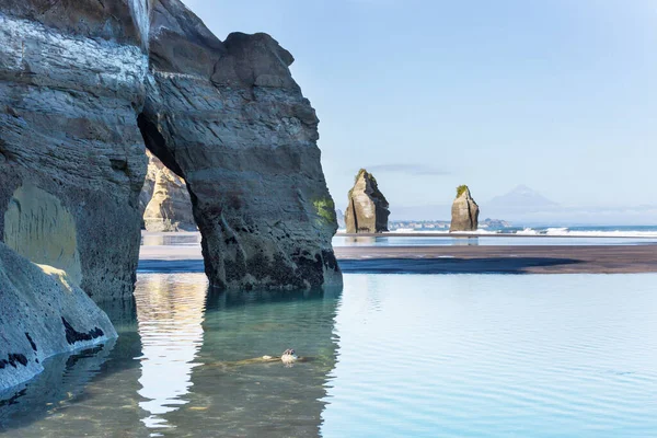 Ocean Beach Yeni Zelanda Güzel Manzaralar Var Lham Verici Doğal — Stok fotoğraf