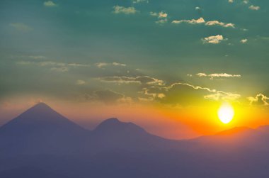 Güzel volkanlar Guatemala, Orta Amerika 'da manzara