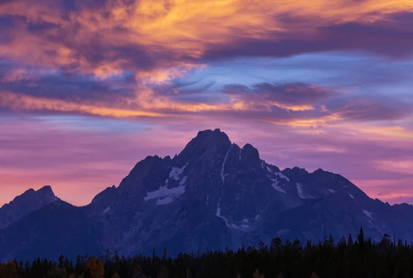 Tramonto Panoramico Montagna Bellissimo Sfondo Naturale — Foto Stock