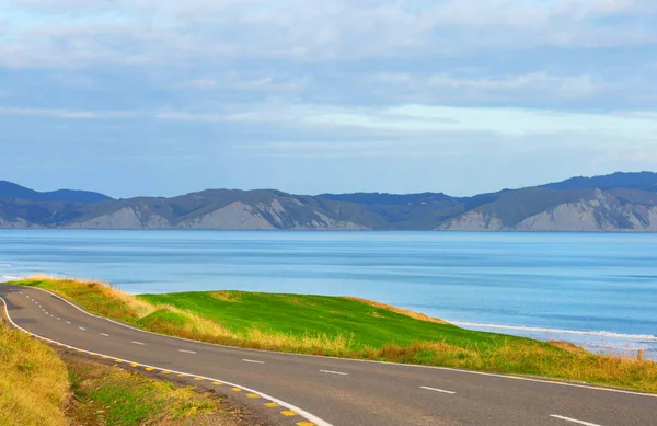 Straße Entlang Der Wunderschönen Neuseeländischen Meeresküste — Stockfoto