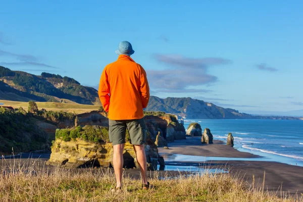 Hermoso Sendero Ocean Beach Nueva Zelanda Inspirando Fondo Natural Viaje — Foto de Stock