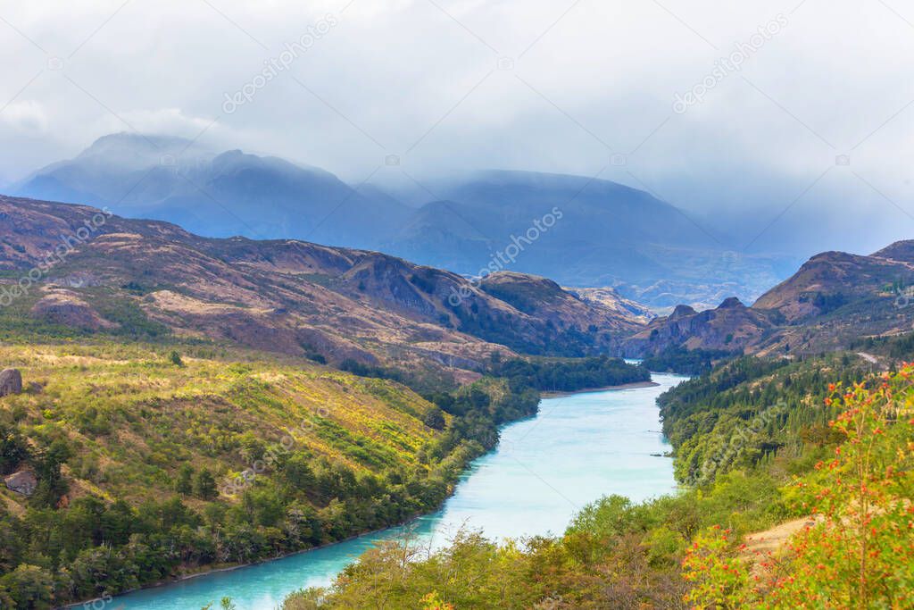 Mountain river in the Chile, South America