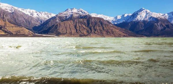 Paisagens Naturais Incríveis Nova Zelândia Lago Montanhas — Fotografia de Stock