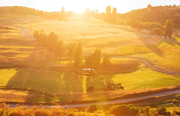 Paisagens Rurais Nascer Sol Nova Zelândia — Fotografia de Stock