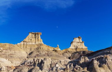 Bisti çorak arazilerindeki alışılmadık çöl manzaraları, De-na-zin vahşi doğa alanı, New Mexico, ABD