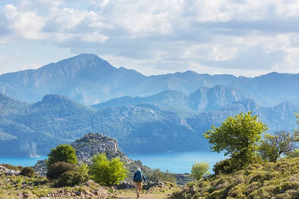 Lindas Paisagens Trilho Carian Mar Egeu Turquia — Fotografia de Stock