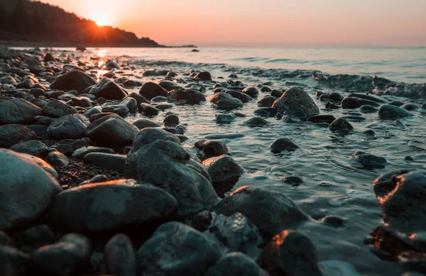 Natursköna Färgglada Solnedgången Vid Havskusten Bra För Tapeter Eller Bakgrundsbild — Stockfoto