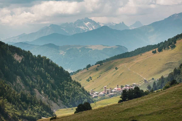 Svaneti Deki Dağ Köyü Kafkasya Bölgesi Gürcistan — Stok fotoğraf