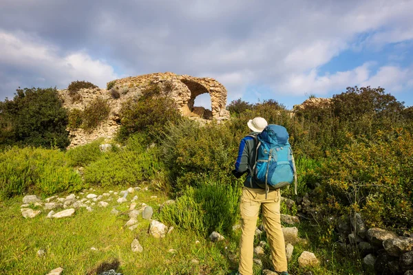 Randonnée Parmi Les Ruines Sur Sentier Carian Turquie — Photo