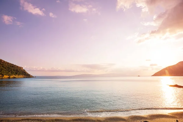 Coucher Soleil Pittoresque Sur Côte Mer Bon Pour Papier Peint — Photo