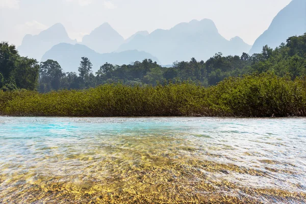 Lindas Paisagens Naturais Rio Mekong Laos — Fotografia de Stock