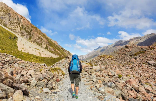 Hiking Tramping New Zealand Travel Adventure Concept — Stock Photo, Image