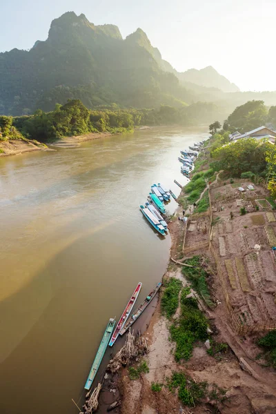 Hermosos Paisajes Naturales Río Mekong Laos —  Fotos de Stock