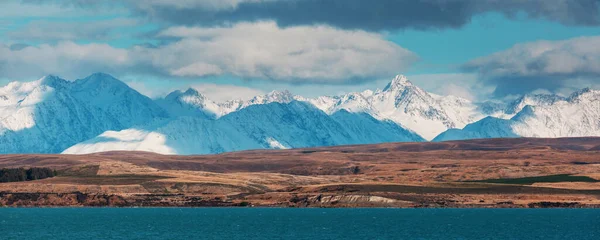 Paisagens Naturais Incríveis Nova Zelândia Lago Montanhas — Fotografia de Stock