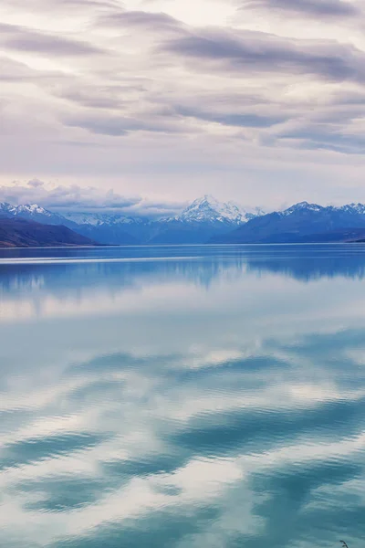 Increíbles Paisajes Naturales Nueva Zelanda Lago Las Montañas — Foto de Stock