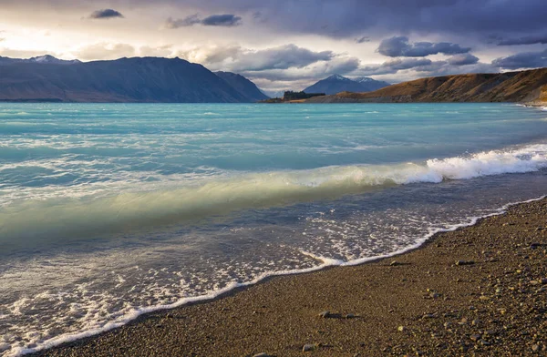 Amazing Natural Landscapes New Zealand Mountains Lake — Stock Photo, Image