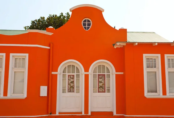 Colorful Orange Building Close — Stock Photo, Image