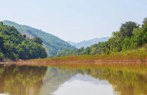 Indah Lanskap Alam Mekong Sungai Laos — Stok Foto
