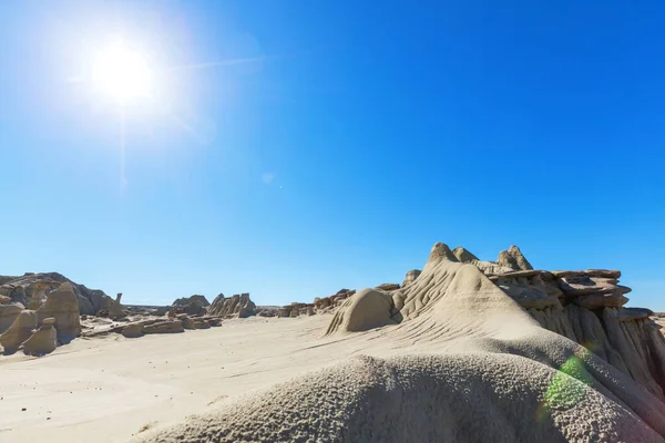 美国新墨西哥州De Zin荒原Bisti荒地罕见的沙漠景观 — 图库照片