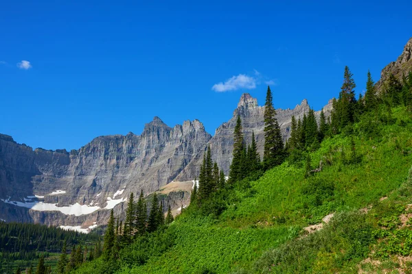 Pittoreska Steniga Toppar Glacier National Park Montana Usa Vackra Naturlandskap — Stockfoto