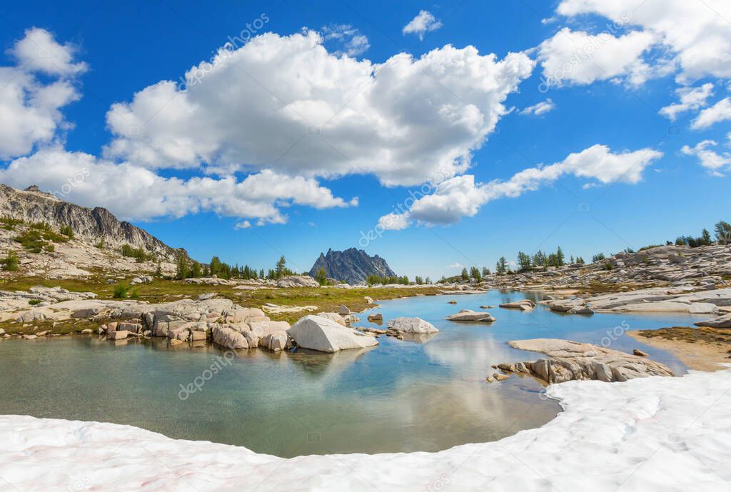 Beautiful Alpine lakes wilderness area  in Washington, USA