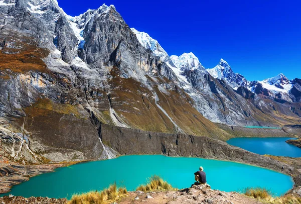 Escena Senderismo Las Montañas Cordillera Perú — Foto de Stock