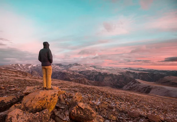 Gyönyörű Táj Beartooth Hágón Shoshone Nemzeti Erdő Wyoming Usa Napfelkelte — Stock Fotó