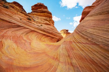 The Wave, Arizona, Vermillion Cliffs, Paria Canyon State Park, ABD. İnanılmaz doğal bir geçmiş.