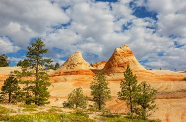 Utah, ABD 'de kumtaşı oluşumları. Güzel Alışılmadık manzaralar.