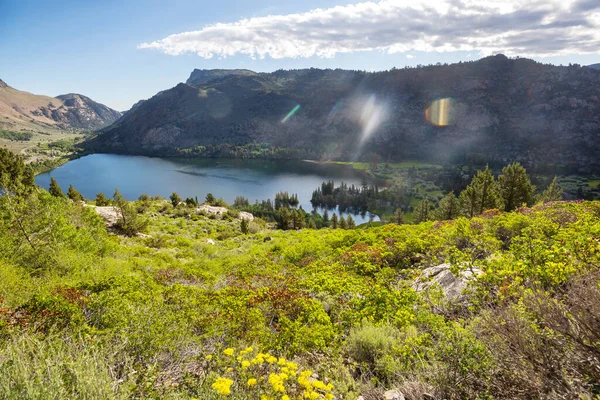 山中静谧的湖水 美丽的自然景观 — 图库照片