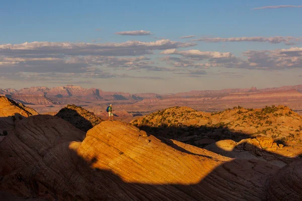 Caminhada Nas Montanhas Utah Caminhadas Paisagens Naturais Incomuns Formas Fantásticas — Fotografia de Stock