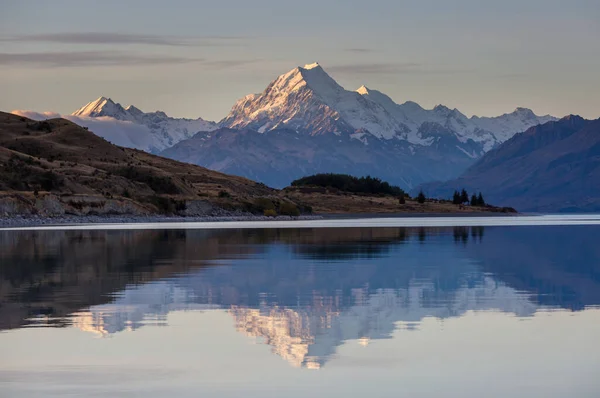 Yeni Zelanda Daki Görkemli Aoraki Cook Dağı Manzarası Güzel Doğal — Stok fotoğraf