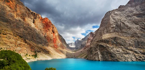 Vacker Lugn Sjö Fanns Berg Gren Pamir Tadzjikistan — Stockfoto