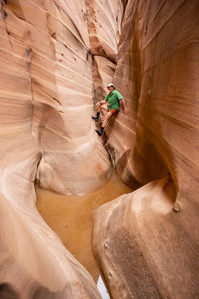 Slot Canyon Grand Staircase Escalante Nationalpark Utah Usa Ungewöhnlich Bunte — Stockfoto