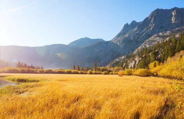 Látványos Kilátás Sierra Nevada Hegyre Őszi Lombozat Táj Kalifornia Egyesült — Stock Fotó