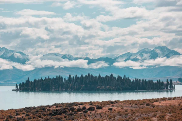 Increíbles Paisajes Naturales Nueva Zelanda Lago Las Montañas — Foto de Stock